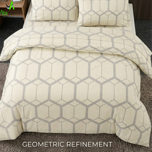 Juego de Sábanas con Estampado Geométrico Moderno, Ropa de Cama de Microfibra Suave con Fundas de Almohada | Colchón Doble King Size para Uso Doméstico y Hotelero, Resistente a la Decoloración - Product Image 5