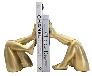 Hot Selling Minimalist Brass <b>Bookends</b> 2Pcs Gold Plated Metal Rectangle Design Traditional Book Ends For Office - Product Image 6