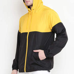 Custom High Quality Men Two Tone Color Block Windbreaker <b>Jacket</b> <b>Lightweight</b> <b>Waterproof</b> Hooded Outdoor Sportswear <b>Running</b> Coat - Product Image 3
