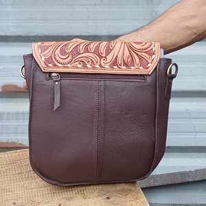 Bolso bandolera de cuero estilo bohemio con una sola correa, bolso de cuero repujado estilo western a un precio razonable. - Product Image 3