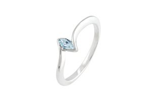 Bague solitaire en topaze bleue ciel taille marquise 5x2,5 mm, en argent sterling 925, finition polie, vente en gros de bijoux - Product Image 1