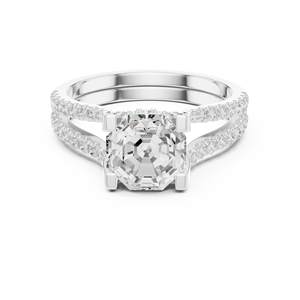 Anillo de Compromiso y Boda Clásico de Oro Sólido de 14k con Certificado IGI, Diamante Cultivado en Laboratorio de 1.50 CT, Corte Octogonal, E VS1, para Mujer - Product Image 6