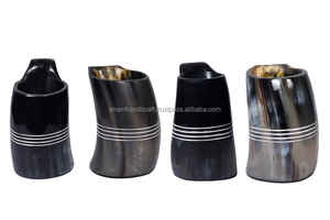 Fabriqué à la main personnalisé Viking sculpture en céramique corne à boire tasse hautement polie corne naturelle inde pour les cadeaux d'affaires-vin bière - Product Image 3