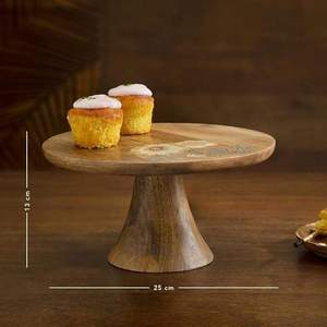 ชุดจานวางเค้กไม้พรีเมียมสำหรับตกแต่งครัว โรงแรม และร้านกาแฟ ชุดจานวางขนมหวานทรงกลม ดีไซน์หรูหรา ราคาประหยัด - Product Image 2