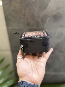 New Arrival Multi-function Hand Tooled Leather Travel Jewelry Organizer Compact <b>Case</b> Cowhide Leather Accessory Gift Storage - Product Image 2