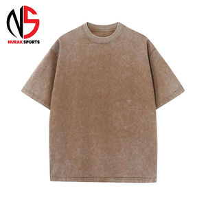 Camiseta de algodón lavado ácido para hombre 2026, hombros caídos, peso pesado, 100% algodón, ajuste holgado, estampado liso en NURAK - Product Image 4