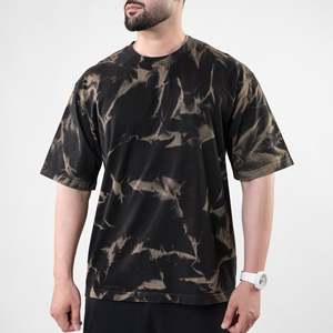 Camiseta Negra Extra Grande para Hombre con Diseño Exclusivo, Lavado Olive Bleech Out, 100% Algodón, Manga Corta, Estampado de Letras - Product Image 3