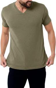 T-shirts de sport pour hommes en gros, col en V, séchage rapide, doux, à manches courtes, anti-humidité, pour la course, la gym et le quotidien - Product Image 4