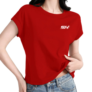 เสื้อครอปท็อปผู้หญิงคุณภาพสูง ผ้าฝ้ายพรีเมียม คอกลม สวมใส่สบาย น้ำหนักเบา แฟชั่น ราคาประหยัด - Product Image 1
