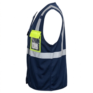 Gilet de sécurité réfléchissant à haute visibilité sur mesure à 3 poches pour la construction, les travaux routiers et le personnel de sécurité - Product Image 5