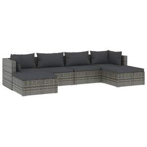 Ensemble de salon de jardin en rotin PE gris avec structure en acier thermolaqué, collection de meubles d'extérieur durables - Product Image 2