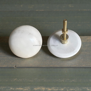 Tirador de Gabinete Minimalista de Mármol Blanco Natural |   Muebles Decorativos de Piedra para Dormitorio, Sala de Estar, Hotel, Cocina - Duraderos - Product Image 1