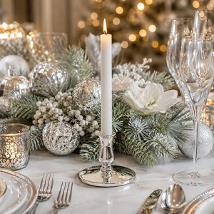 Candle Holder Brass Nickel-Plated Candle Holder Candlestick Wedding & Christmas Decorative Candle <b>Stand</b> - Product Image 4