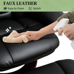 Sillón Giratorio Negro para Sala de Estar y Dormitorio, Cómodo Sillón Reclinable - Product Image 3