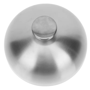 Cloche à gâteau et pâtisserie classique ronde en acier inoxydable, couvercle alimentaire argenté, cloche alimentaire en acier inoxydable - Product Image 1