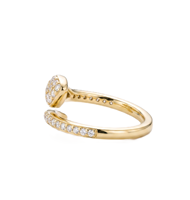 Anillo Ajustable de Oro Sólido de 10K, 14K, 18K con Diseño de Serpiente de Dos Cabezas, con Diamantes Pavé de Color DEF y Claridad VS VVS