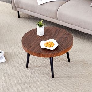 Tavolino da Caffè Moderno Rotondo da 23,6 Pollici con Texture Anulare, Durevole e Robusto, Processo di Stampaggio a Suzione Squisito - Product Image 4