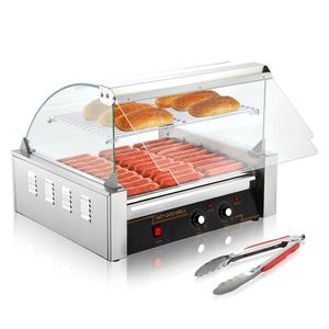 Griglia per Hot Dog a 11 Rulli, Capacità 30 Pezzi, 1650W, Macchina per Grigliare Salsicce in Acciaio Inox, Doppio Controllo della Temperatura, Attrezzatura per Mantenere Caldi - Product Image 6