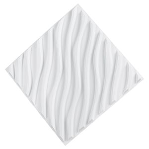 Set da 12 Piastrelle 3D in PVC a Onde, Stile Minimalista Moderno, 19,7 x 19,7, per Pannelli Decorativi, Copertura 32 Piedi Quadrati, per Intrattenimento e Camera da Letto - Product Image 2