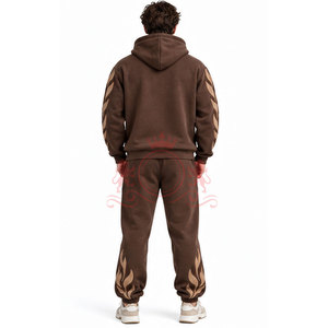 Chándal con Capucha para Hombre, Color Marrón, Manga Larga, Estilo Casual, con Bolsillos Laterales, Cintura Media, Estilo Invernal - Product Image 2
