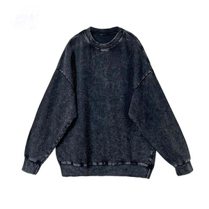 Oversized Crew Neck Solid Color Knitted Pullover <b>Sweatshirt</b> Unisex Regular Fit Autumn Casual Style <b>Pink</b> Black Fleece Raglan 100% - Product Image 2