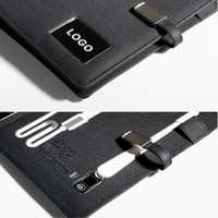 Carnet OEM CARDSILK avec batterie externe, couverture rigide en cuir PU, coffret cadeau, agenda multifonctionnel pour bureau d'entreprise, logo personnalisé