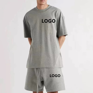ขายตรงจากโรงงาน ชุดเสื้อยืดและกางเกงขาสั้นผู้ชาย ผ้าเทอร์รี่คอตตอน 100% ระบายอากาศได้ดี ชุดเสื้อยืดลำลองคุณภาพพรีเมียม - Product Image 3