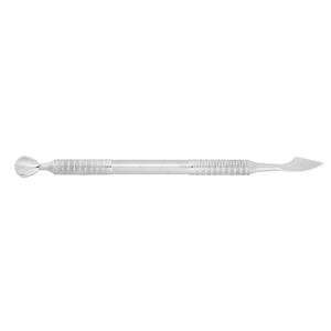 En gros, Poussoir à cuticules double embout en acier inoxydable avec pointe cuillère et ciseau à cuticules angulaire, manche moleté, instruments de manucure - Product Image 5
