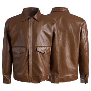 High Quality Stylish Waterproof Eco-Friendly <b>Leather</b> <b>Jacket</b> Men OEM Wholesale Comfortable Stand Collar <b>Winter</b> Casual - Product Image 3