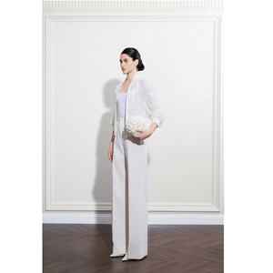 Pantalon large pour femme prêt à être expédié ELYN WIDE-LEG PANTS ODM 73% Polyester 17% Rayonne 10% Spandex Taille haute Nouveaux pantalons pour femme - Product Image 1