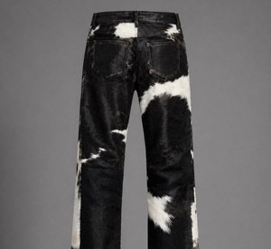 Pantalon en cuir de vachette pour femme, taille haute, élégant, mode streetwear, décontracté, moderne, pantalon de créateur, fabricant OEM sur mesure - Product Image 2