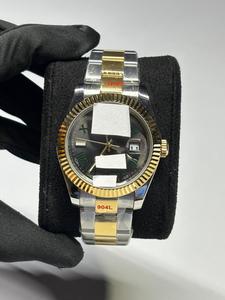Reloj de pulsera de alta calidad para hombre, diseño simple con números romanos, esfera de acero inoxidable negro, cristal templado, movimiento automático de cuarzo - Product Image 1