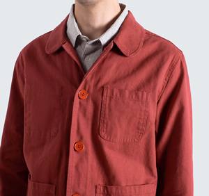 Vêtements pour hommes en gros, veste de travail en toile épaisse de haute qualité, logo personnalisé, col rabattu, vêtements de travail pour hommes - Product Image 3