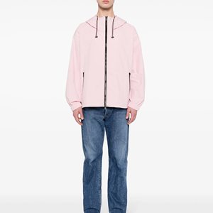Men's New Fashion Lightweight Canvas <b>Stand</b> Collar Front Logo Winter Outdoor Sports Style <b>Cycling</b> Running Windbreaker Jacket - Product Image 3
