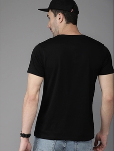 Camiseta de Manga Corta Negra para Hombre, Diseño Original, Informal, Verano, 100% Algodón, Transpirable, Popelina, Cuello en V, Ecológica - Product Image 4