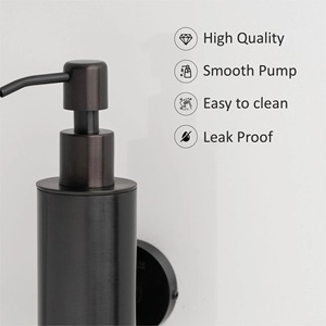 Distributeur de savon mural tendance en acier inoxydable, pompe à liquide métallique pour lavage des mains - Product Image 4