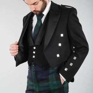 Elegante Chaqueta de Vestir Escocesa para Hombre Prince Charlie, 100% Lana, Diseño Sólido, Temporada de Invierno, Servicio OEM Disponible - Product Image 1