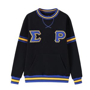 <b>Black</b> Sigma Gamma Rho Chenille Crewneck Sorority <b>Sweatshirt</b> Unisex pullover Greek Letter APA <b>Sweatshirt</b> - Product Image 1