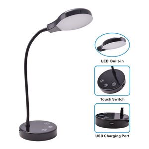 Lampada da Scrivania Moderna Dimmerabile con Sensore Touch, Corpo in Alluminio e Paralume Bianco o Nero - Product Image 2