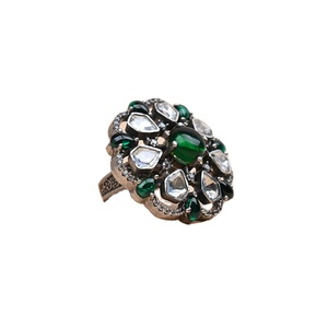 Distribuidor de renombre que vende motivos florales elegantes hechos en la India anillos de moissanita chapados en plata oxidada Ropa Étnica para niñas a la venta - Product Image 1