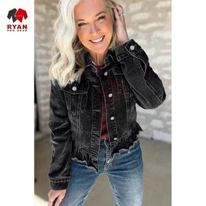 Ryan Pro Gear <b>Customized</b> <b>Denim</b> <b>Jacket</b> For Women Breathable and Comfortable Fabric with <b>Customized</b> Logo OEM Design - Product Image 2