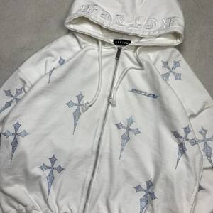 Nueva Llegada, Sudadera con Cremallera y Pedrería Chrome Heart, Estilo Hip Hop, Sudadera Urbana para Hombre y Mujer - Product Image 6