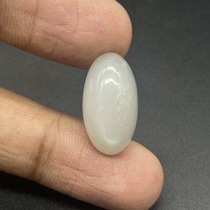 HAYAAT GEMS Piedra de Luna Blanca Natural Genuina de 13.30 Quilates, Corte Marquesa Cabujón, con Iridiscencia, de la India (Rajasthan) - Product Image 2