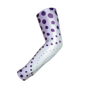 Manchon de compression anti-UV à pois violets pour le cyclisme, la course et la gym - Unisexe Adulte Spandex/Polyester - Product Image 2