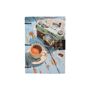 <b>A5</b> Vintage Camera Coffee Theme Handmade Paper Notebook Lock <b>Diary</b> | 200 Pages Double Side Writing Eco Friendly Premium Journal - Product Image 3