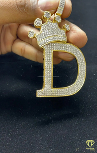 Custom Bubble D Pendant Luxury Gold Plated Hip Hop Necklace Fashion Statement Jewelry - Product Image 1