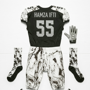 Highest Demanded American Football Uniform in White Black Color with Latest Pattern Design Custom Sublimation Print - Product Image 4