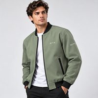 Blouson bomber rose pour homme, coupe-vent décontracté avec fermeture éclair, logo frontal, poignets côtelés, prix de gros, prix bas, personnalisable