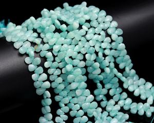 Piedras preciosas de amazonita natural facetadas en forma de pera, cuentas con corte briolette hechas a mano para la fabricación de pulseras, joyería y artesanía, venta al por mayor. - Product Image 5