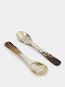 Juego de Cucharas para Servir Hechas a Mano con Hueso de Cuerno y Patrón Marrón Natural, Ecológicas, Tamaño Personalizable - Product Image 2